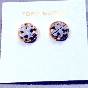 Tory Burch silver and gold earrings